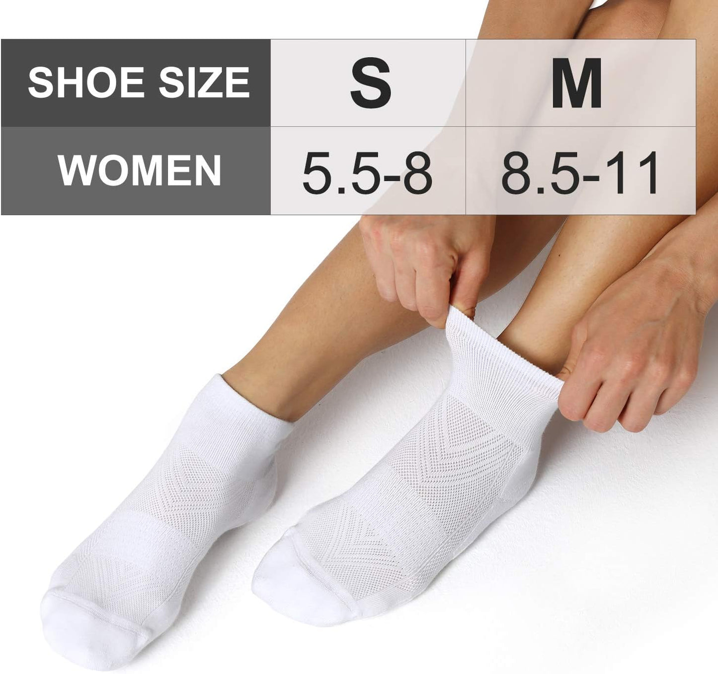 6 Pairs Women'S Running Ankle Socks Athletic Sport Socks Cushioned