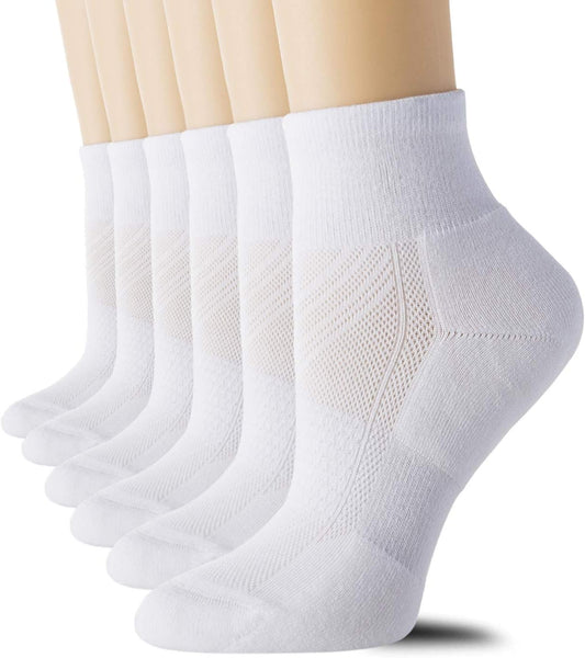 6 Pairs Women'S Running Ankle Socks Athletic Sport Socks Cushioned